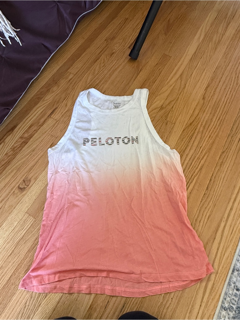 Peloton Women's White to Coral Ombre Muscle Tank